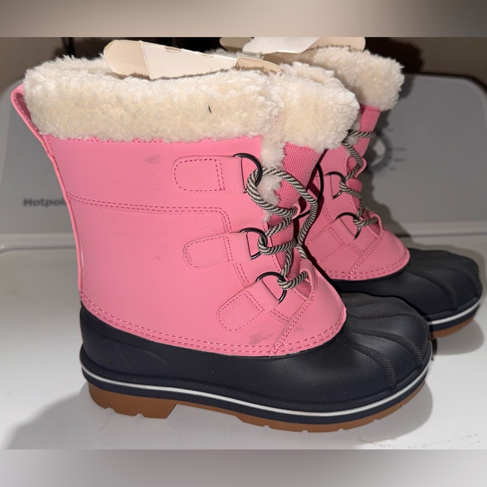 Target Pink and Black Waterproof Kids Winter Boots
